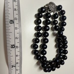 Classic Black Pearls Double-Strand Bracelet